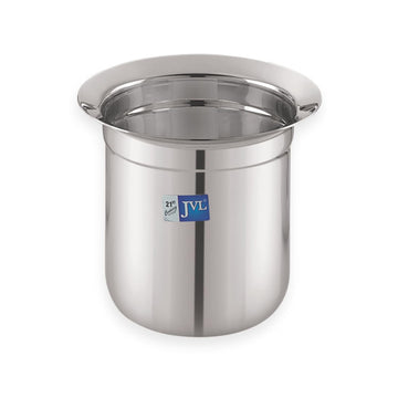 JVL Classicware Stainless Steel Gunj Multi-Purpose Storage & Serving Container with Spill-Free Pouring Mirror Finish Ideal for Milk, Rasam, Juices, Snacks & Cooked Food (3.1 Liters)