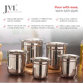JVL Classicware Stainless Steel Gunj Multi-Purpose Storage & Serving Container with Spill-Free Pouring Mirror Finish Ideal for Milk, Rasam, Juices, Snacks & Cooked Food (3.1 Liters)