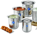 JVL Classicware Stainless Steel Gunj Multi-Purpose Storage & Serving Container with Spill-Free Pouring Mirror Finish Ideal for Milk, Rasam, Juices, Snacks & Cooked Food (3.1 Liters)